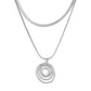 Moon Water Droplets Double Layer Necklaces  [304 Stainless Steel]