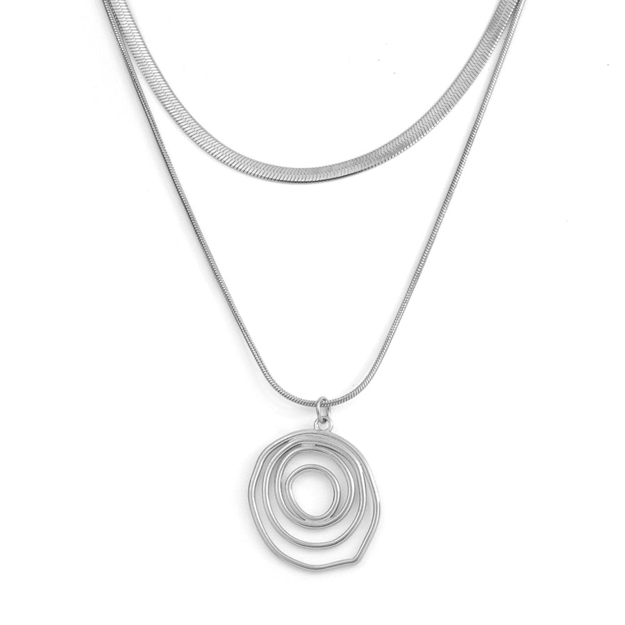 Moon Water Droplets Double Layer Necklaces  [304 Stainless Steel]