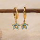 Flower Rhinestones Drop Earrings [304 Stainless Steel,18K Gold Plated]