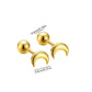 Moon Stud Earrings [304 Stainless Steel,18K Gold Plated]