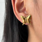 Butterfly Stud Earrings [304 Stainless Steel,18K Gold Plated]