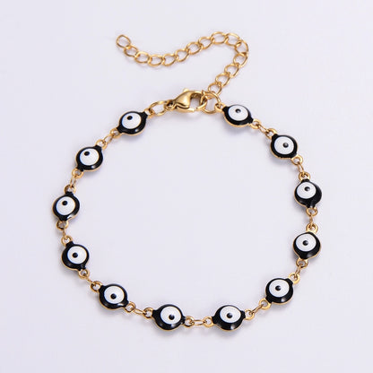 Devil'S Eye Bracelet/Necklace [304 Stainless Steel,18K Gold Plated]