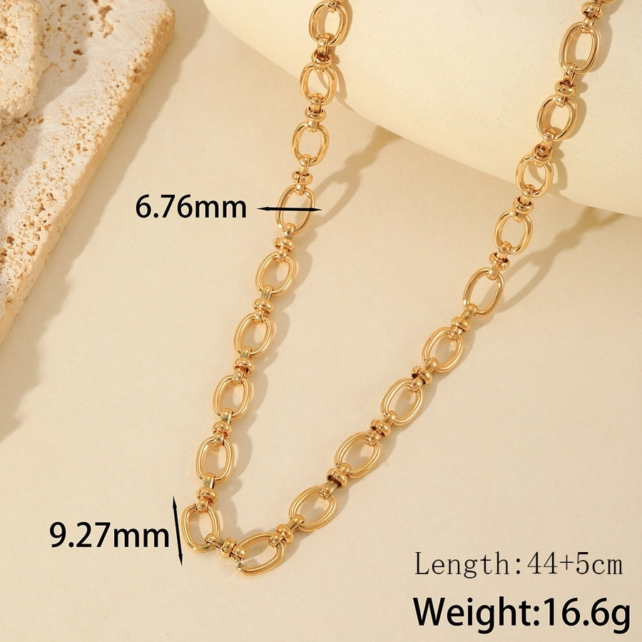 Cable Chain Necklace  [304 Stainless Steel,18K Gold Plated]