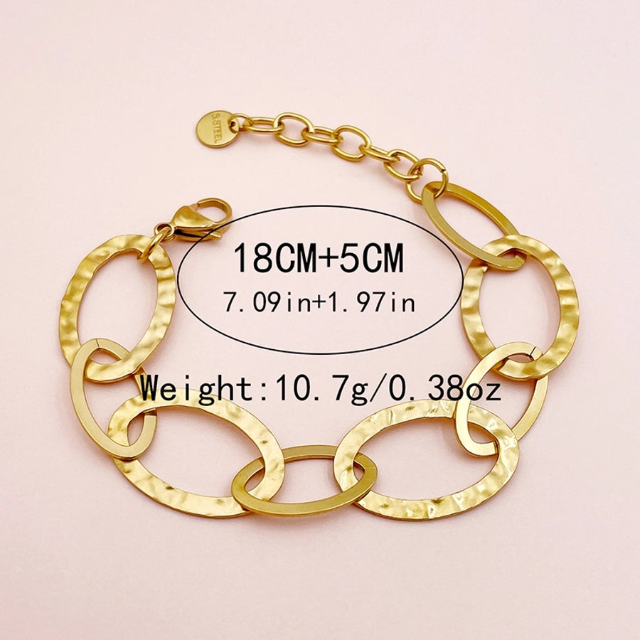 Oval Chain Bracelet [304 Stainless Steel,14K Gold Plated]