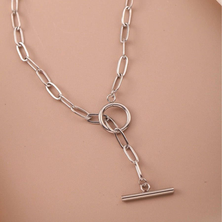 Toggle Necklace Paperclip Chain[304 Stainless Steel]