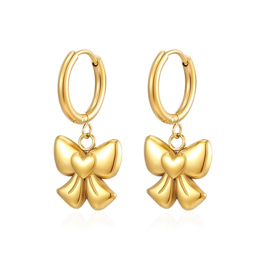 Bow Knot Drop Earrings [304 Stainless Steel]