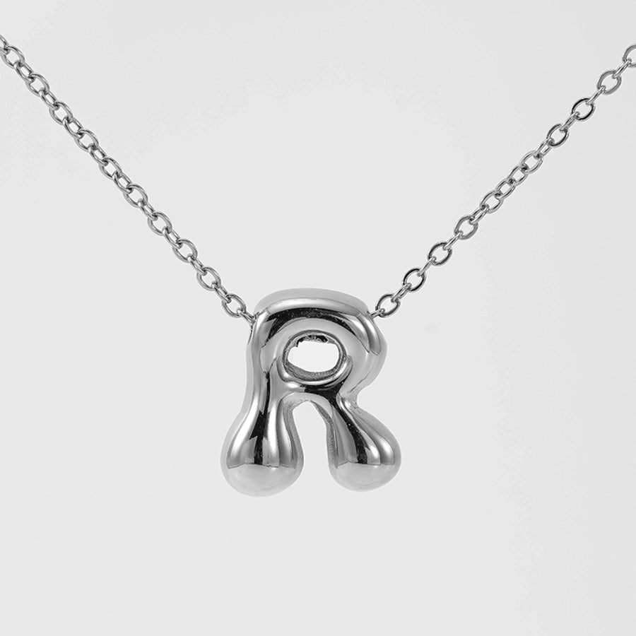 Letter Pendant Necklace [304 Stainless Steel,18K Gold Plated]