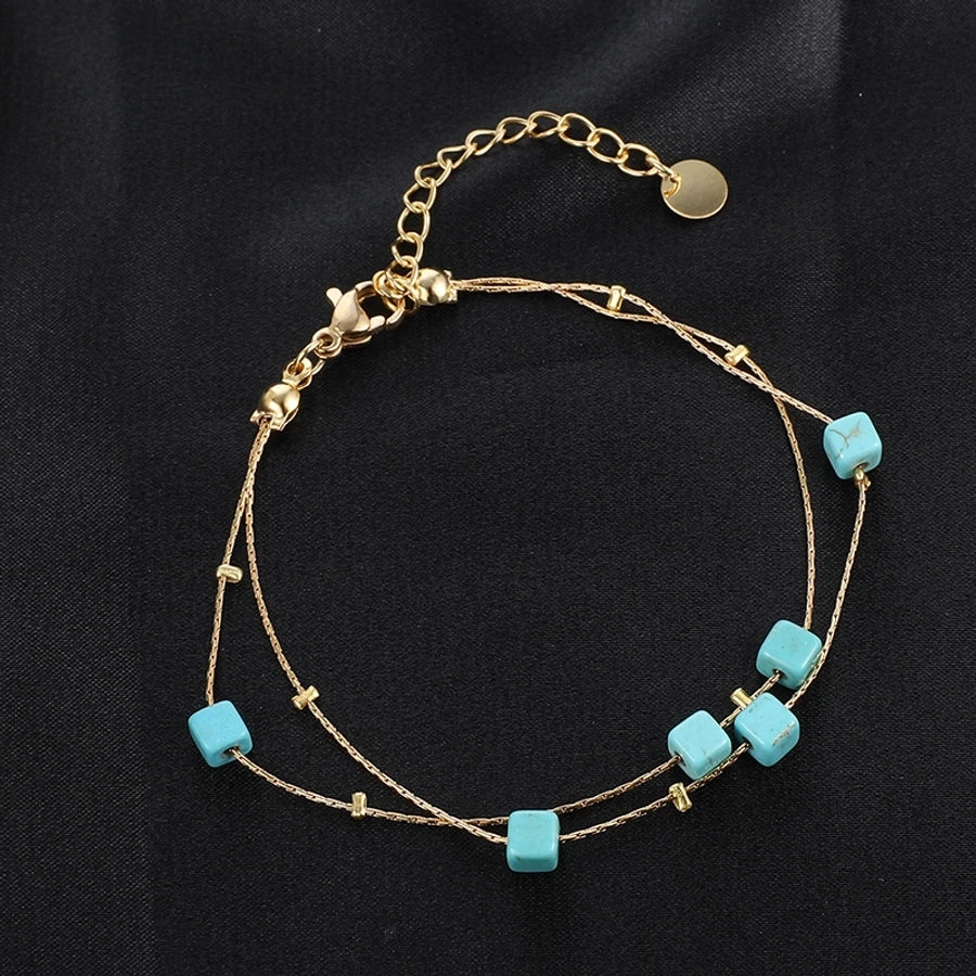 Ethnic Style Turquoise Bracelets [201 Stainless Steel,18K Gold Plated]