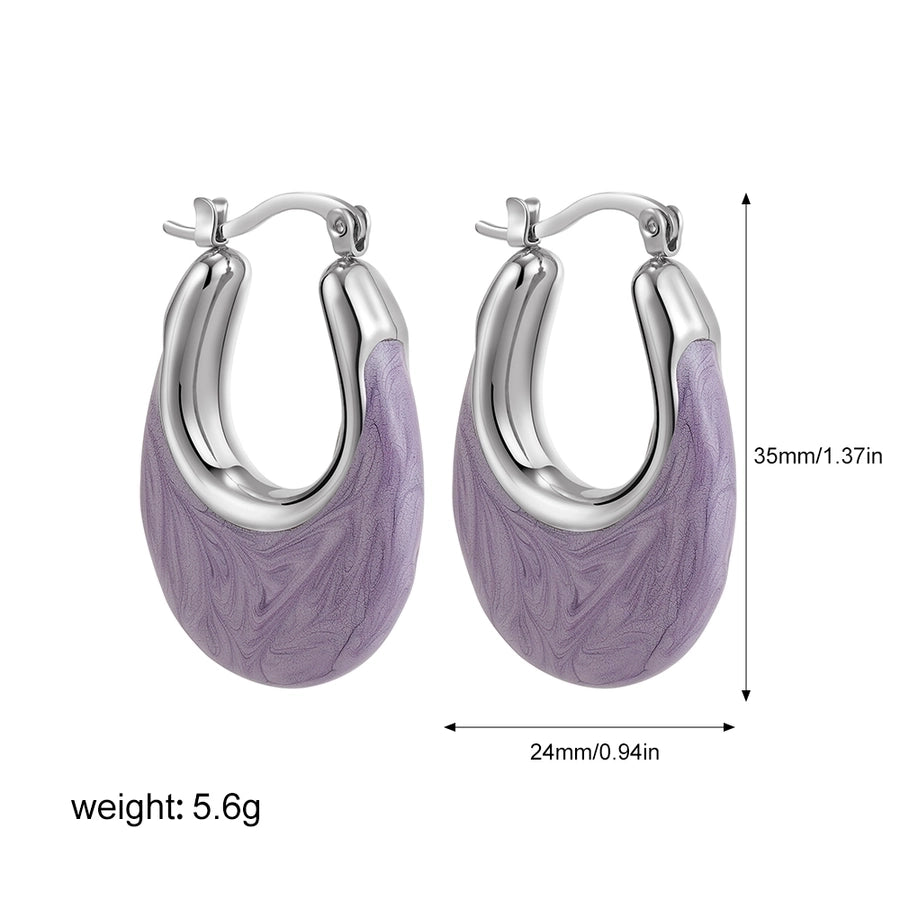 Retro Oval Earrings [201 Stainless Steel]