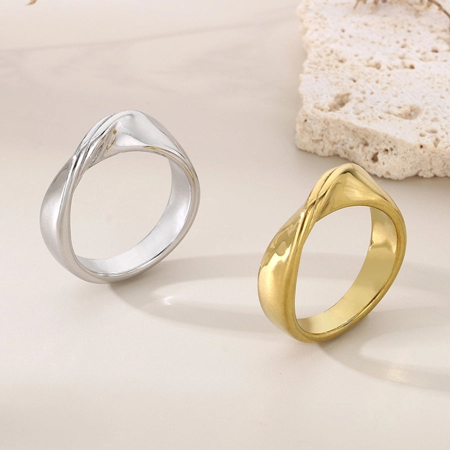 Einfacher Stil geometrischer Ring [304 Edelstahl, 18K Gold plattiert]