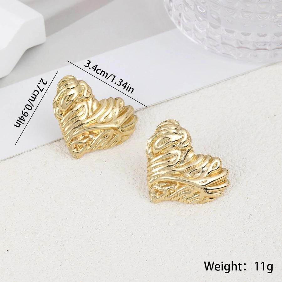 Heart Shape Stud Earrings [304 Stainless Steel]