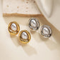 Artificial Pearls Stud Earrings [304 Stainless Steel]