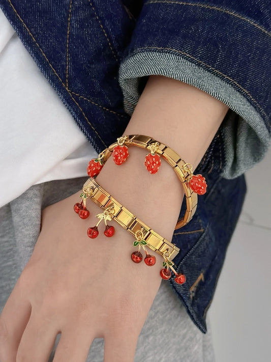 Cherry Strawberry Bangle -armbanden [316 roestvrij staal]