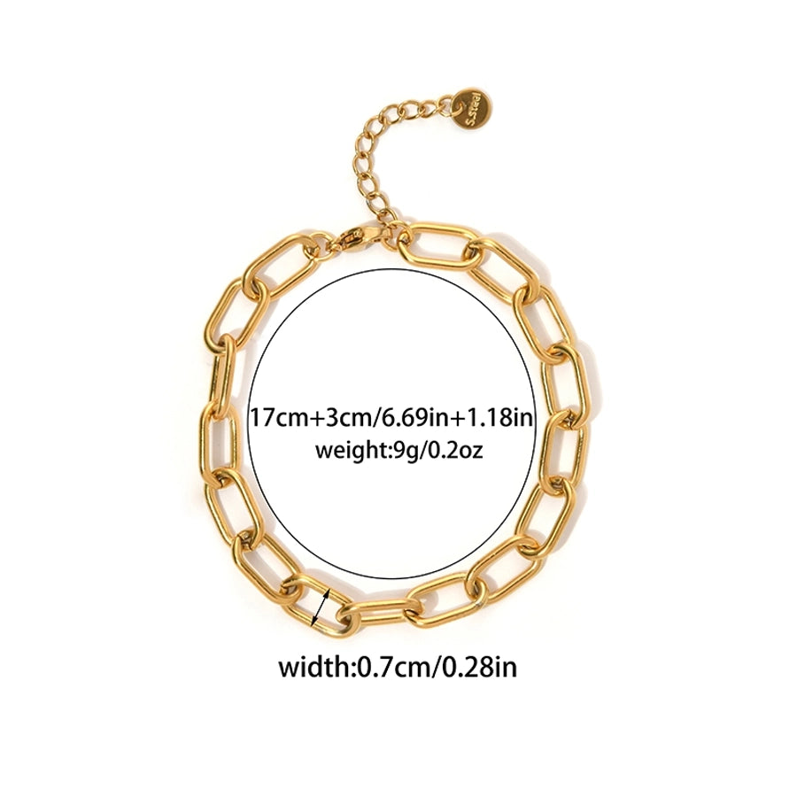 Braccialetti a catena [acciaio inossidabile 304, oro 14K placcato]