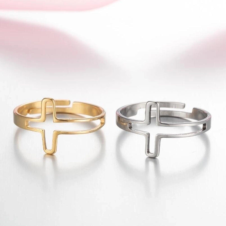 Thin Mix Design Ring [201 Stainless Steel, 18K Gold Plated]