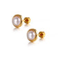 Flat Pearl Stud Earrings [304 Stainless Steel]