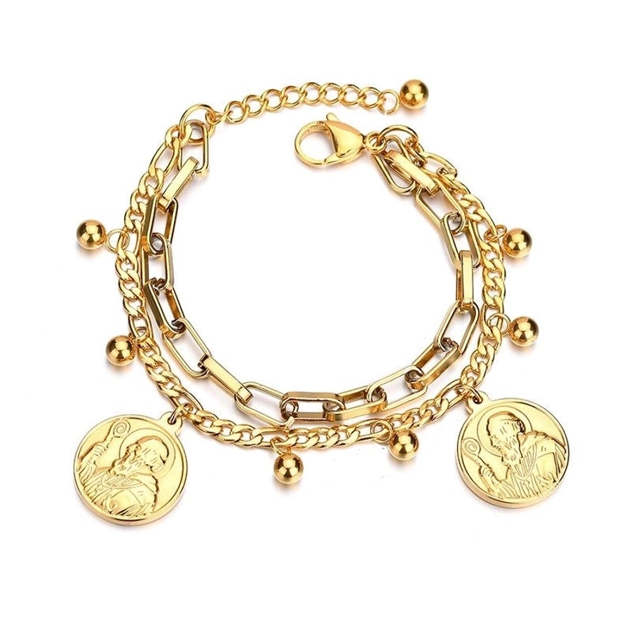 Chain Charms Bracelets [304 Stainless Steel, 18K Gold Plated]