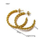 Twist Braid Hoop Earrings [304 Stainless Steel,18K Gold Plated]