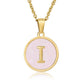 Round Letter Necklace [304 Stainless Steel,18K Gold Plated]