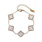 Four Leaf Clover Bracelet/Necklace [Stainless Steel,18K Gold Plated]