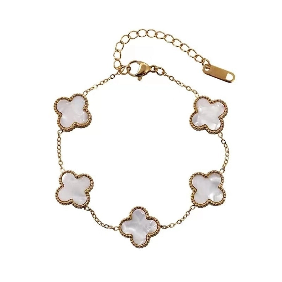 Four Leaf Clover Bracelet/Necklace [Stainless Steel,18K Gold Plated]