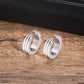 Striped Hoop Earrings [201 Stainless Steel]