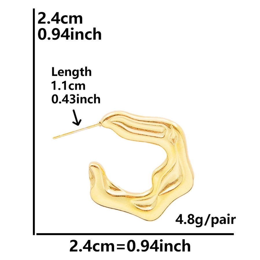 Orecchini irregolari in stile moderno [304 acciaio inossidabile, oro 18K placcato]