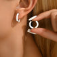 Boucles d'oreilles en émail en émail en émail [201 acier inoxydable, 18 carats en or]