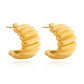 C Shape Stripe Earrings [304 Stainless Steel,18K Gold Plated]