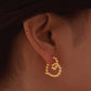 Gold Ball Heart Shape Earrings [201 Stainless Steel,18K Gold Plated]