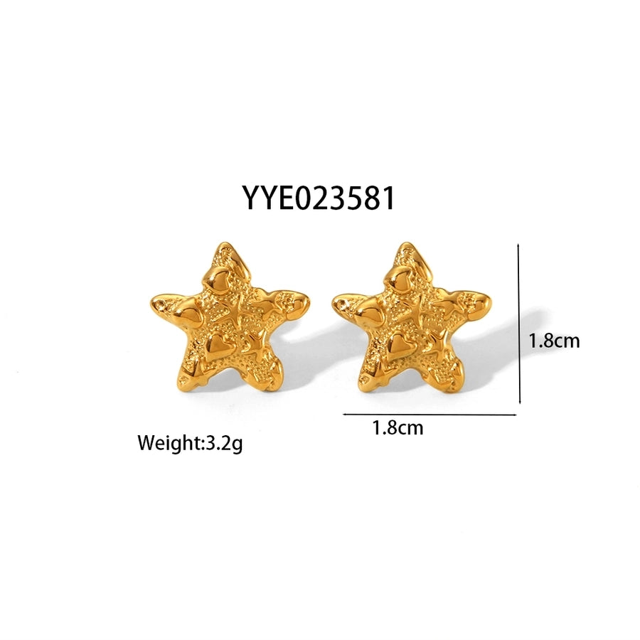 Mix Designs Earrings [304 Stainless Steel,18K Gold Plated]