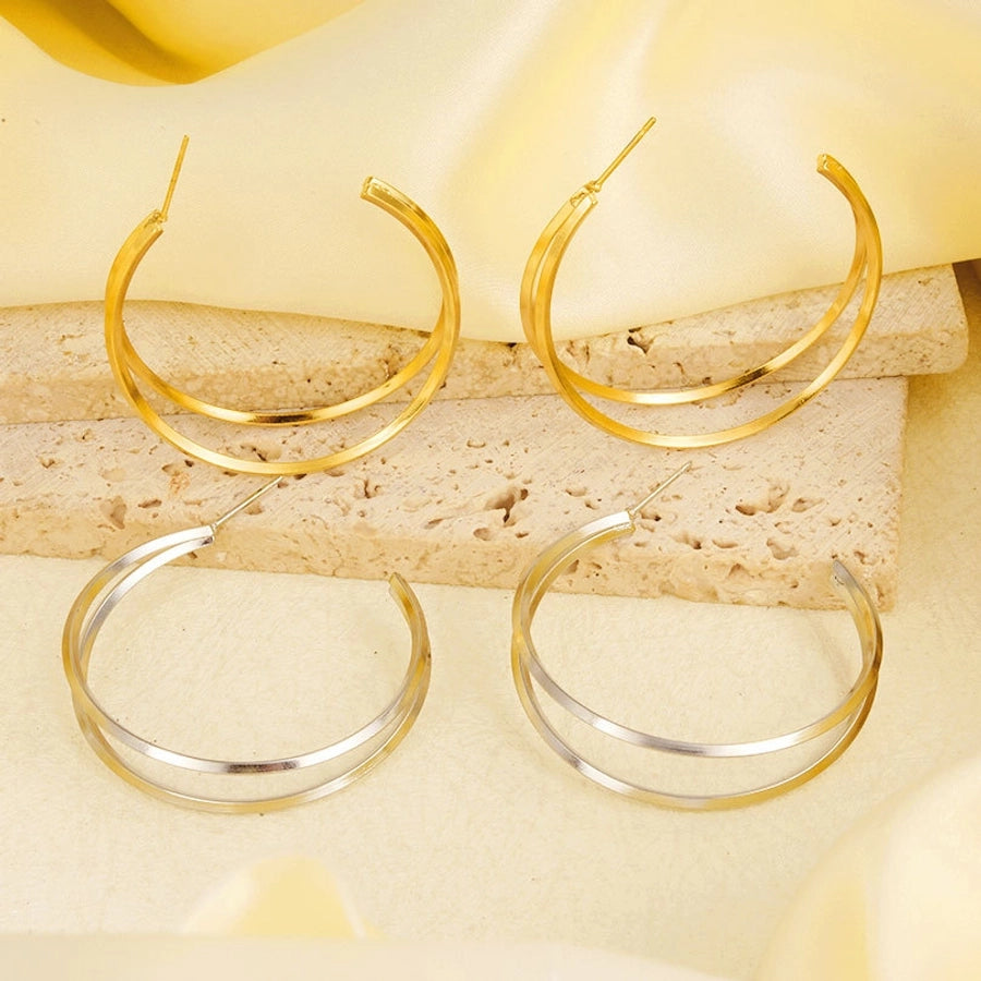 Double Hoop Earrings [304 Stainless Steel]