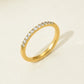 Rhinestones Band Ring Ring [304 Stainless Steel, 14K Gold Plated]