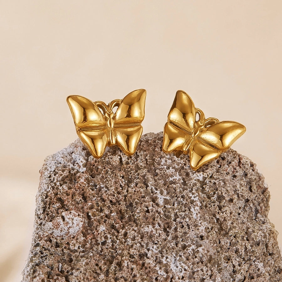 Small Bow Butterfly Earrings [304 Stainless Steel]