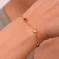 Round Colored Rhinestones Bracelet [304 Stainless Steel,18K Gold Plated]