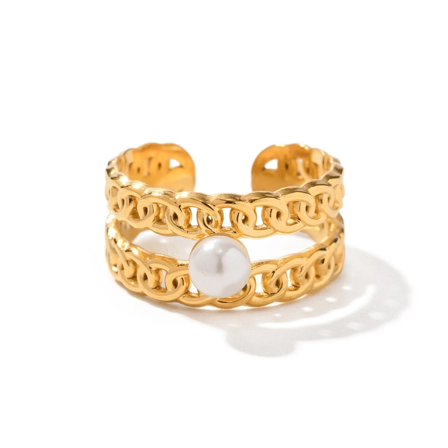 Pearl Open Ring [roestvrij staal]