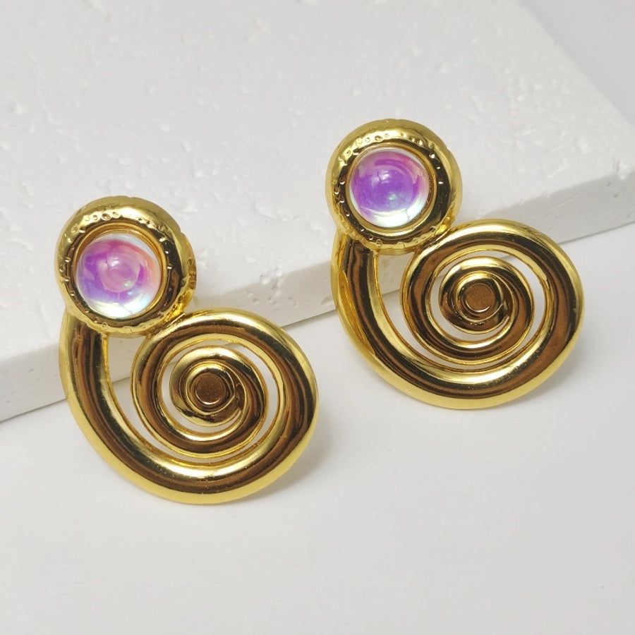 Vintage Opal Earrings [304 Stainless Steel,18K Gold Plated]