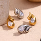 Conch Rhinestone Earrings [304 Stainless Steel,18K Gold Plated]