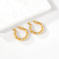 Rhinestone Hoop Earrings [316 Stainless Steel,18K Gold Plated]