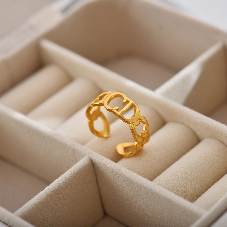 Mix ontwerpen gouden ring [roestvrij staal]