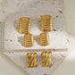 Lines Stud Earrings [304 Stainless Steel,18K Gold Plated]