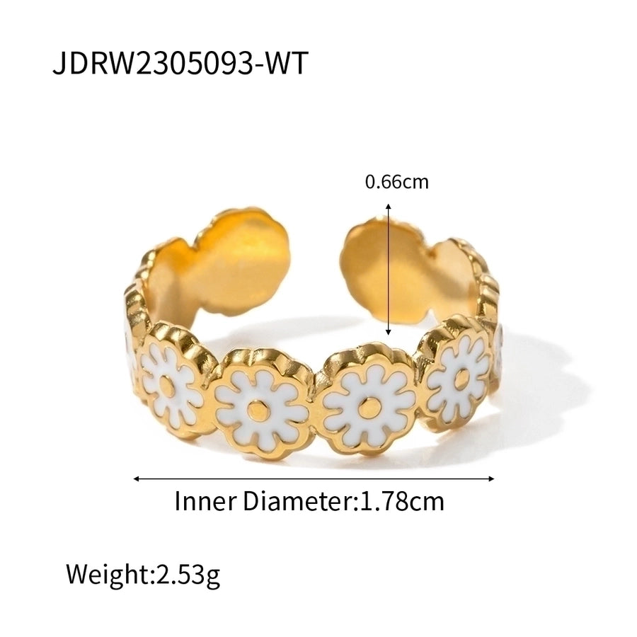 Daisy Flower Email Ring [304 roestvrij staal]