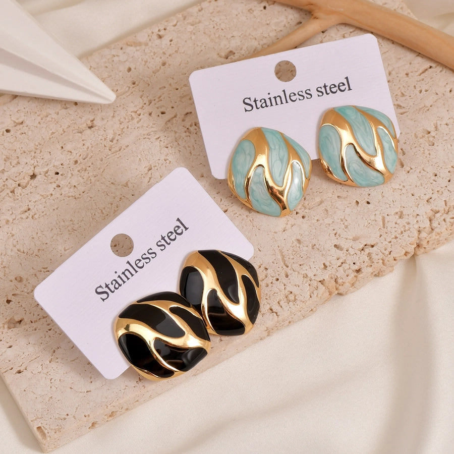 Pastel Gold Earrings [304 Stainless Steel,18K Gold Plated]