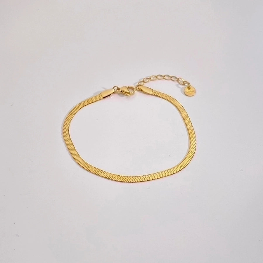 Thin Chain Bracelet [304 Stainless Steel,16K Gold Plated]