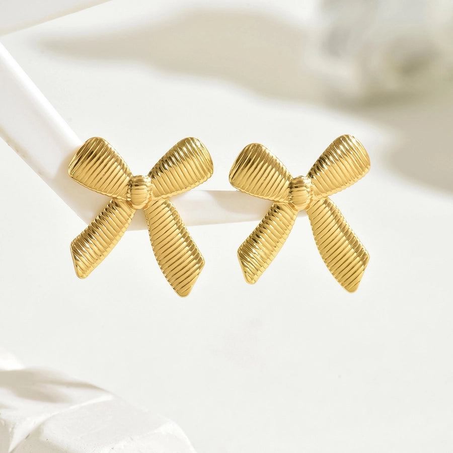 Bow Knot Earrings [201 Stainless Steel]