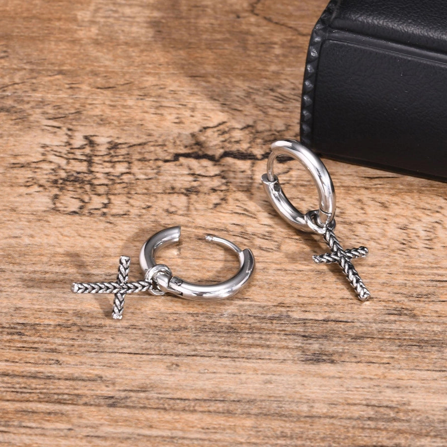 Punk CrossDangling Earrings [201 Stainless Steel]