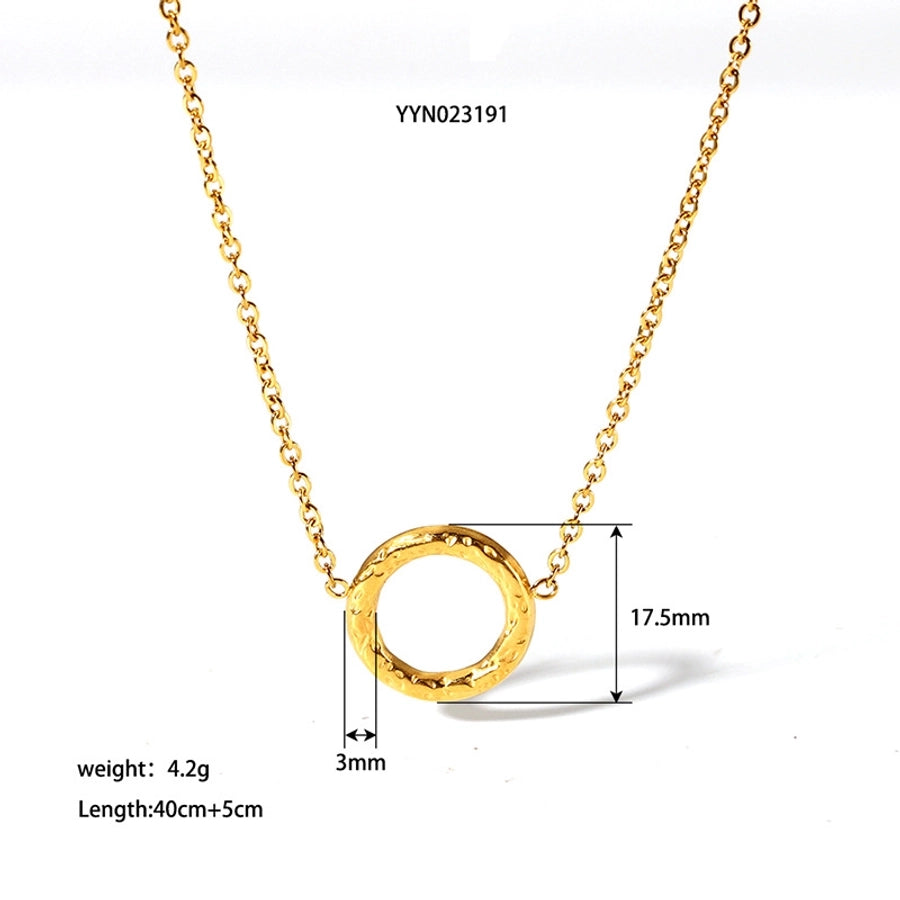 Hollow Round Bracelet/Earrings/Necklace [304 Stainless Steel,18K Gold Plated]