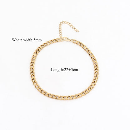 Double Curb Chain Anklet [304 Stainless Steel]