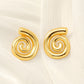 Lines Spiral Stripe Earrings [304 Stainless Steel,18K Gold Plated]