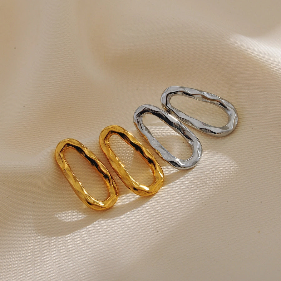 Pendientes de forma irregular [304 acero inoxidable, 18K de oro chapado]